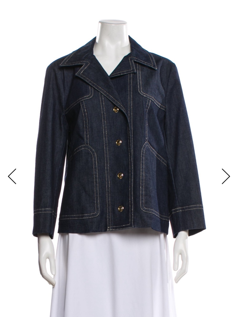 Escada Dark Indigo Denim Jacket with Contrast Stitching